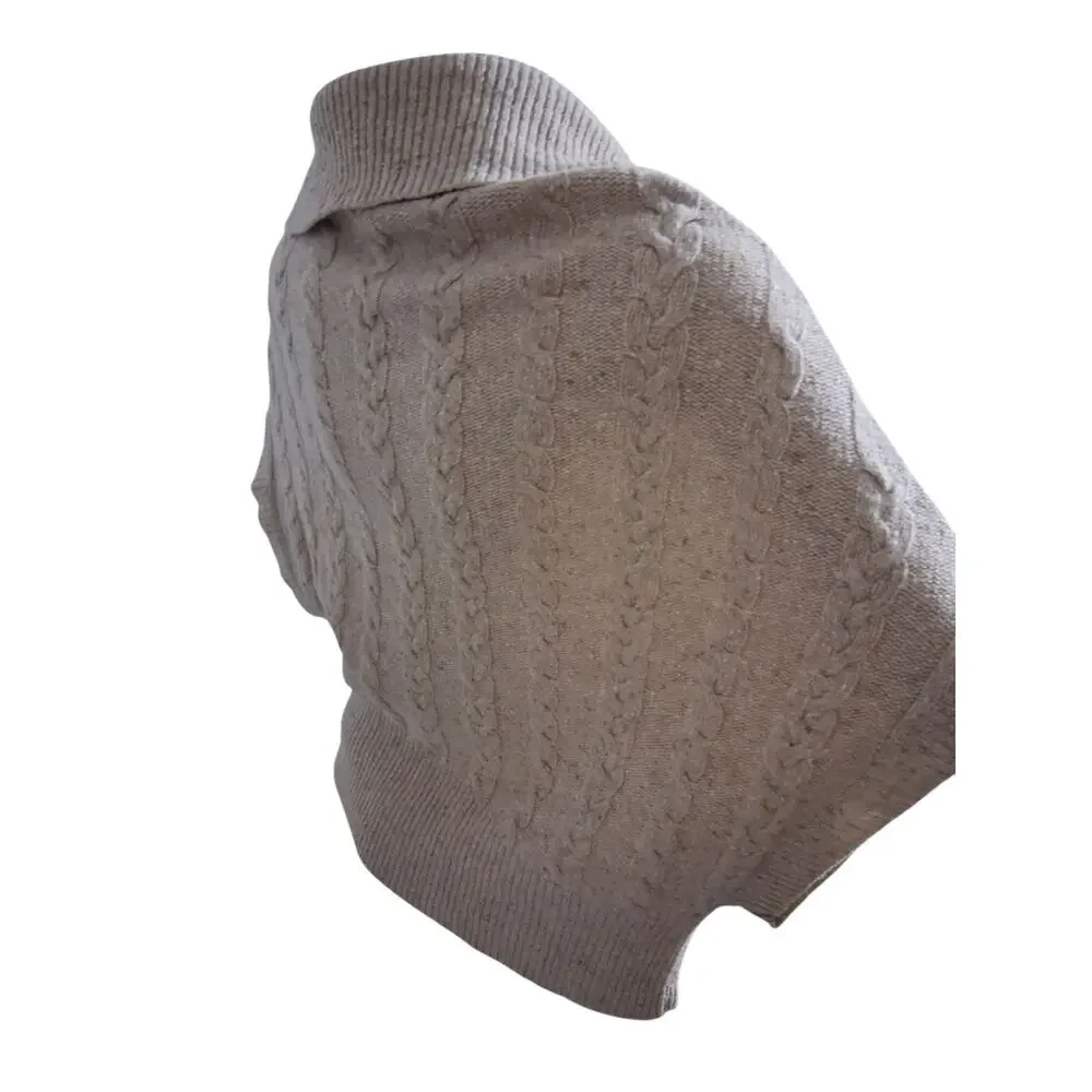 Margaret OLeary Quiet Luxury Womens Small Wool Cashmere‎ Cable Knit Prep Sweater